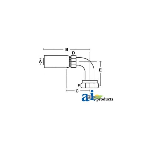 (HC-FJX90L) Female JIC 37� - Swivel - 90� Elbow Long 6 X6 X2